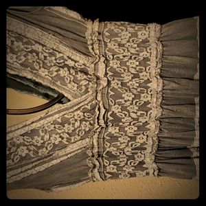 Gray lace bohemian dress